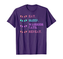 Ladda upp bild till gallerivisning, Funny shirts V-neck Tank top Hoodie sweatshirt usa uk au ca gifts for Funny Cat Warriors Clan Eyes - Eat Sleep Warrior Cats Repeat T-Shirt 1057869