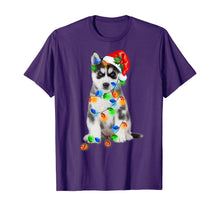 Ladda upp bild till gallerivisning, Funny shirts V-neck Tank top Hoodie sweatshirt usa uk au ca gifts for Black Husky Christmas Light Funny Dog Xmas Tree T-Shirt 776541