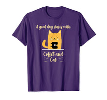 Ladda upp bild till gallerivisning, Funny shirts V-neck Tank top Hoodie sweatshirt usa uk au ca gifts for A good day starts with Coffee, Orange Cat Lover Tshirt Gifts 3725759