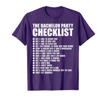 Ladda upp bild till gallerivisning, Mens Funny Bachelor Party Checklist Shirt - Groomsmen Best M 1059682