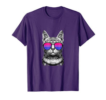 Ladda upp bild till gallerivisning, Pride Cat LGBT Sunglasses Men Women T Shirt|Bisexual Flag 165325