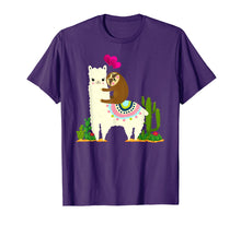 Ladda upp bild till gallerivisning, Sloth Riding Llama Tshirt Funny Valentines Day Gift