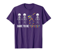 Ladda upp bild till gallerivisning, Funny shirts V-neck Tank top Hoodie sweatshirt usa uk au ca gifts for Autism Awareness Skeleton Dabbing Dare To Be Yourself Tshirt 2536876