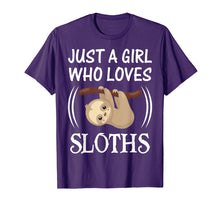 Ladda upp bild till gallerivisning, Funny shirts V-neck Tank top Hoodie sweatshirt usa uk au ca gifts for Just a Girl Who Loves Sloths - Lazy Sloth Lover T-Shirt Gift 3542689