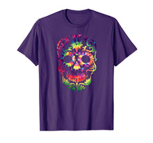 Ladda upp bild till gallerivisning, Tye Dye Day of the Dead Shirt-70's Style Sugar Skull T-Shirt 618757