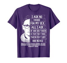 Ladda upp bild till gallerivisning, Funny shirts V-neck Tank top Hoodie sweatshirt usa uk au ca gifts for RBG Quote I Ask No Favor For My Sex Feminist T Shirts 1103553