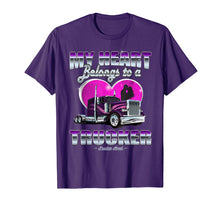 Ladda upp bild till gallerivisning, Funny shirts V-neck Tank top Hoodie sweatshirt usa uk au ca gifts for My Heart Belongs To A Trucker Wife Tshirt 3365720