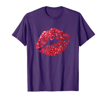 Ladda upp bild till gallerivisning, Funny shirts V-neck Tank top Hoodie sweatshirt usa uk au ca gifts for Sexy Red Glitter Lips Kiss Me Love Makeup Lipstick Shirt Tee 2489921