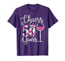 Ladda upp bild till gallerivisning, Cheers to 50 Years T-shirt 50th Birthday diamond wine Crown 168301