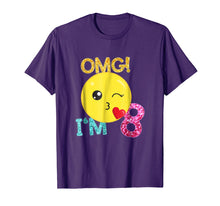 Ladda upp bild till gallerivisning, Funny shirts V-neck Tank top Hoodie sweatshirt usa uk au ca gifts for 8 Yrs old Girl Kiss Emoticon SHIRT Omg I'm 8 Years Tee 1951335