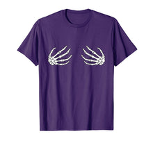 Ladda upp bild till gallerivisning, Halloween Womens Boob Skeleton Hand Shirt 105865