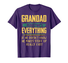 Ladda upp bild till gallerivisning, Funny Family Christmas Gifts Grandad Knows Everything T-Shirt-1672681