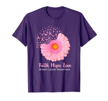 Ladda upp bild till gallerivisning, Faith Hope Love Breast Cancer Awareness Flower Pink T-Shirt 39393