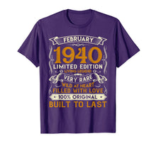 Ladda upp bild till gallerivisning, February 1940 Shirt 80 Years Old 80th Birthday Gifts T-Shirt-1285668