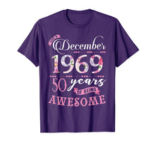 Ladda upp bild till gallerivisning, Birthday Gifts Floral Tee for Womens Born in December 1969 T-Shirt 1140919