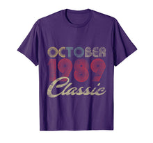 Ladda upp bild till gallerivisning, Classic October 1989 Bday Men Women Gifts 30th Birthday T-Shirt 454772