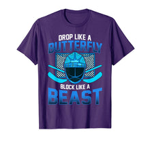 Ladda upp bild till gallerivisning, Ice Hockey Goalie Drop Like A Butterfly Block Like A Beast T-Shirt-686903
