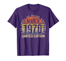 Ladda upp bild till gallerivisning, 50 Year Old Gifts March 1970 Limited Edition 50th Birthday T-Shirt-163364