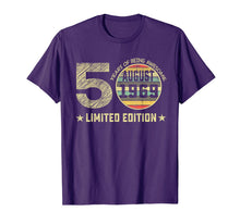 Ladda upp bild till gallerivisning, 50th Birthday Gifts 50 Years Old August 1969 Limited Edition T-Shirt 165163