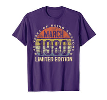 Ladda upp bild till gallerivisning, 40 Year Old Gifts March 1980 Limited Edition 40th Birthday T-Shirt-145462
