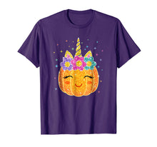 Ladda upp bild till gallerivisning, Cute Unicorn Pumpkin Halloween Thanksgiving T-Shirt 34094