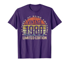 Ladda upp bild till gallerivisning, 40 Year Old Gifts Vintage 1980 Limited Edition 40th Birthday T-Shirt-210554