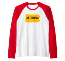 Ladda upp bild till gallerivisning, Pittsburgh PA Pennsylvania Distressed Men Women Gift Raglan Baseball Tee 859234