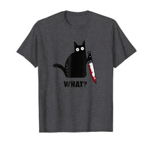Ladda upp bild till gallerivisning, What Murderous Cat Holding Knife Funny Halloween Costume T-Shirt 99432