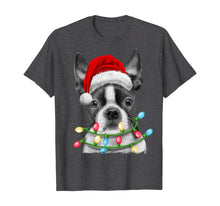Ladda upp bild till gallerivisning, Funny shirts V-neck Tank top Hoodie sweatshirt usa uk au ca gifts for Boston Terrier Santa Christmas Tree Lights Xmas Gifts Boys T-Shirt 540146