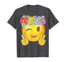 Ladda upp bild till gallerivisning, Hippie Flower Power Crown Peace Smiley Emoji Shirt for Girls 121549