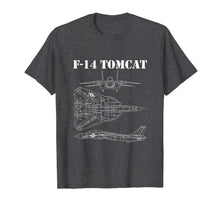 Ladda upp bild till gallerivisning, Vintage White F14 Tomcat Airplane Schematic F-14 Jet T-Shirt-1167957