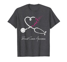 Ladda upp bild till gallerivisning, Nurse Breast Cancer Awareness Pink Ribbon Stethoscope Heart T-Shirt 321230