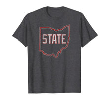 Ladda upp bild till gallerivisning, Distressed State of Ohio Outline Sports Fan Tailgate T-Shirt 405554