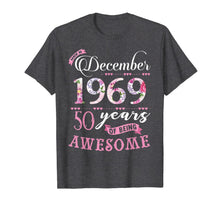Ladda upp bild till gallerivisning, Birthday Gifts Floral Tee for Womens Born in December 1969 T-Shirt 1140919