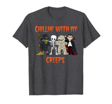 Ladda upp bild till gallerivisning, Chillin With My Creeps Vampire Halloween Skeleton Witch Gift T-Shirt 47096