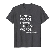 Ladda upp bild till gallerivisning, Funny shirts V-neck Tank top Hoodie sweatshirt usa uk au ca gifts for Stable Genius Shirt - I Know Words I Have The Best Words 2490699