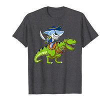 Ladda upp bild till gallerivisning, Funny shirts V-neck Tank top Hoodie sweatshirt usa uk au ca gifts for Shark Pirate Riding T-Rex Dinosaur Funny Boys Kids T-Shirt 225704