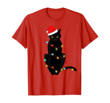Ladda upp bild till gallerivisning, Funny shirts V-neck Tank top Hoodie sweatshirt usa uk au ca gifts for Black Cat Christmas Light Funny Cat Lover Catfather Mom Dad T-Shirt 429606