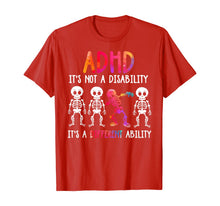 Ladda upp bild till gallerivisning, ADHD It's Not Disability It's A Different Ability Skeleton T-Shirt 126435