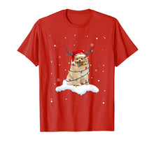 Ladda upp bild till gallerivisning, Pomeranian With Santa Hat Christmas Lights Reindeer Gift T-Shirt-2044121
