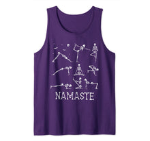 Ladda upp bild till gallerivisning, Funny Namaste Skeleton Yoga Skull Halloween Hippie Peace Tank Top 115675