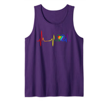 Ladda upp bild till gallerivisning, LGBT Rainbow Heartbeat T shirt Gay and Lesbian Pride month Tank Top 89208