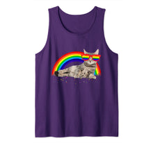 Ladda upp bild till gallerivisning, Funny Cat Gay Pride LGBT Rainbow Sunglasses Shirt Tank Top 126133