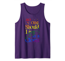 Ladda upp bild till gallerivisning, No One Should Live In A Closet LGBT Rainbow Gay Pride LGBTQ Tank Top 84708
