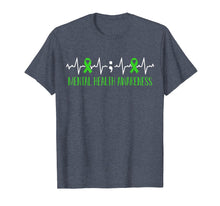 Ladda upp bild till gallerivisning, Funny shirts V-neck Tank top Hoodie sweatshirt usa uk au ca gifts for Green Ribbon Heart Beat - Mental Health Awareness T-shirt 310336
