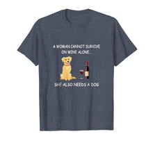 Ladda upp bild till gallerivisning, Funny shirts V-neck Tank top Hoodie sweatshirt usa uk au ca gifts for A Woman Cannot Survive On Wine Alone Dog Tee Shirt 2517767