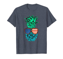 Ladda upp bild till gallerivisning, Men's Women's T Shirt Blue-green Pineapple Flag Sunglasses 681966
