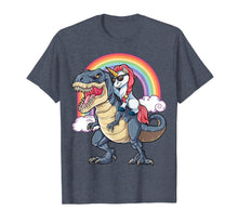 Ladda upp bild till gallerivisning, Funny shirts V-neck Tank top Hoodie sweatshirt usa uk au ca gifts for Unicorn Riding Dinosaur T rex Shirt Boys Girls Kids Rainbow 1906219