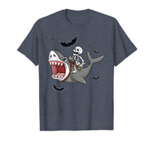 Ladda upp bild till gallerivisning, Skeleton Riding Shark Funny Halloween Boys Girls Kids T-Shirt 76987