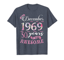 Ladda upp bild till gallerivisning, Birthday Gifts Floral Tee for Womens Born in December 1969 T-Shirt 1140919